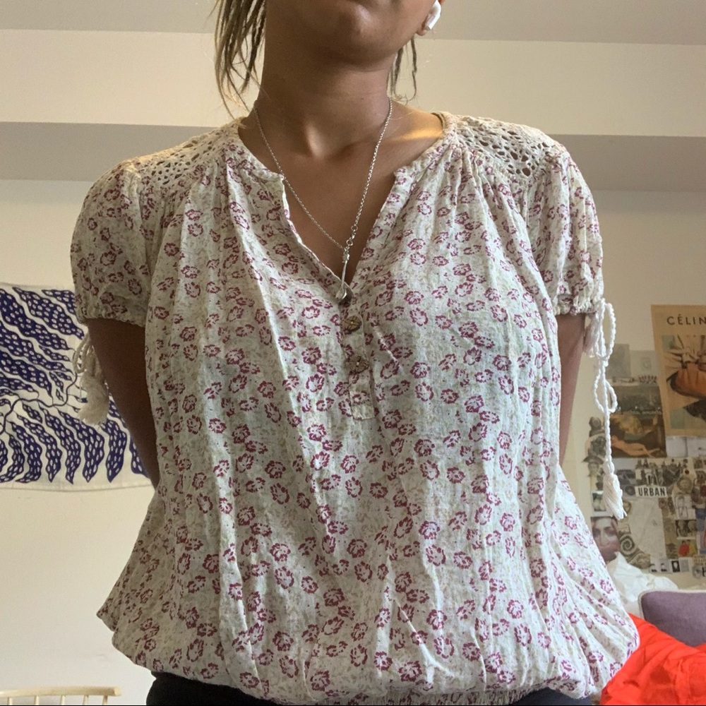 Floral Print Cottage Core Top